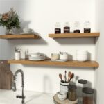 Acacia Floating Wall Shelf Butcher Block 24"-48"x10" inch (Set of 3)